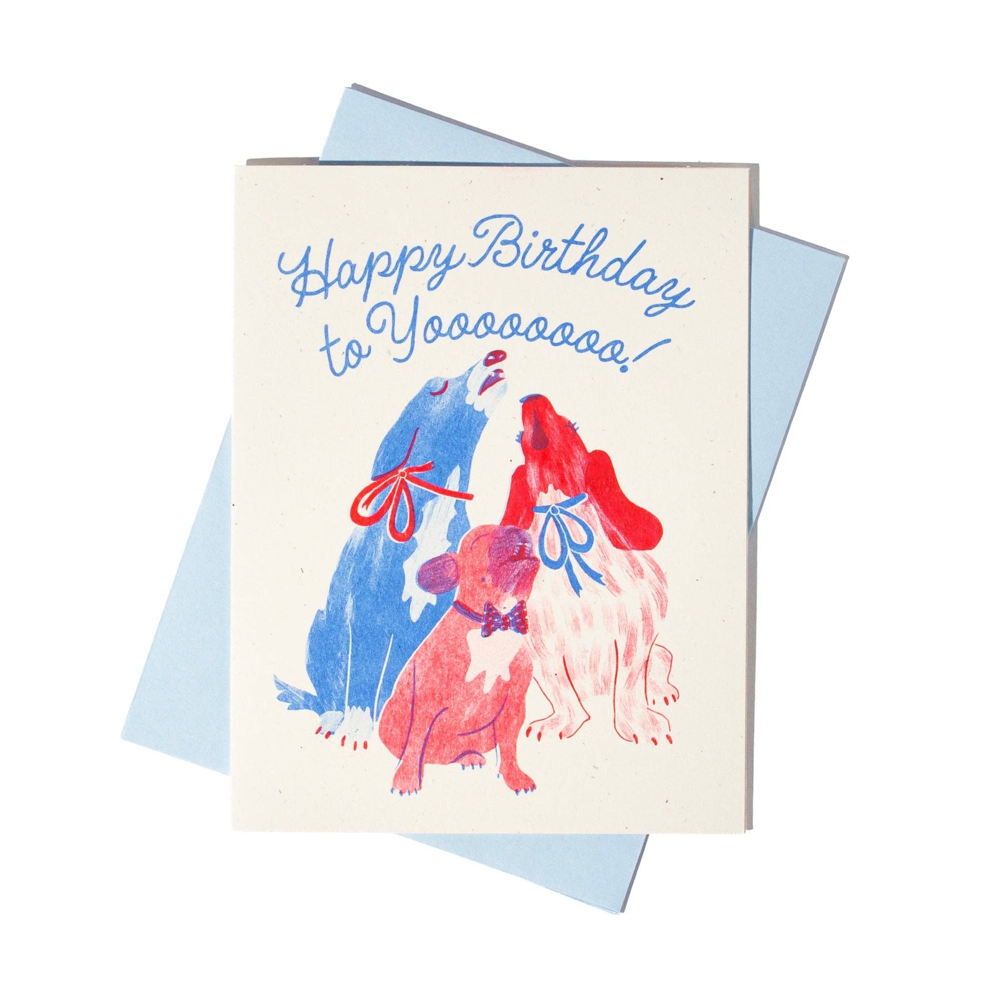 Happy Birthday to Yooooooo! - Risograph Card, photo 2 of 4