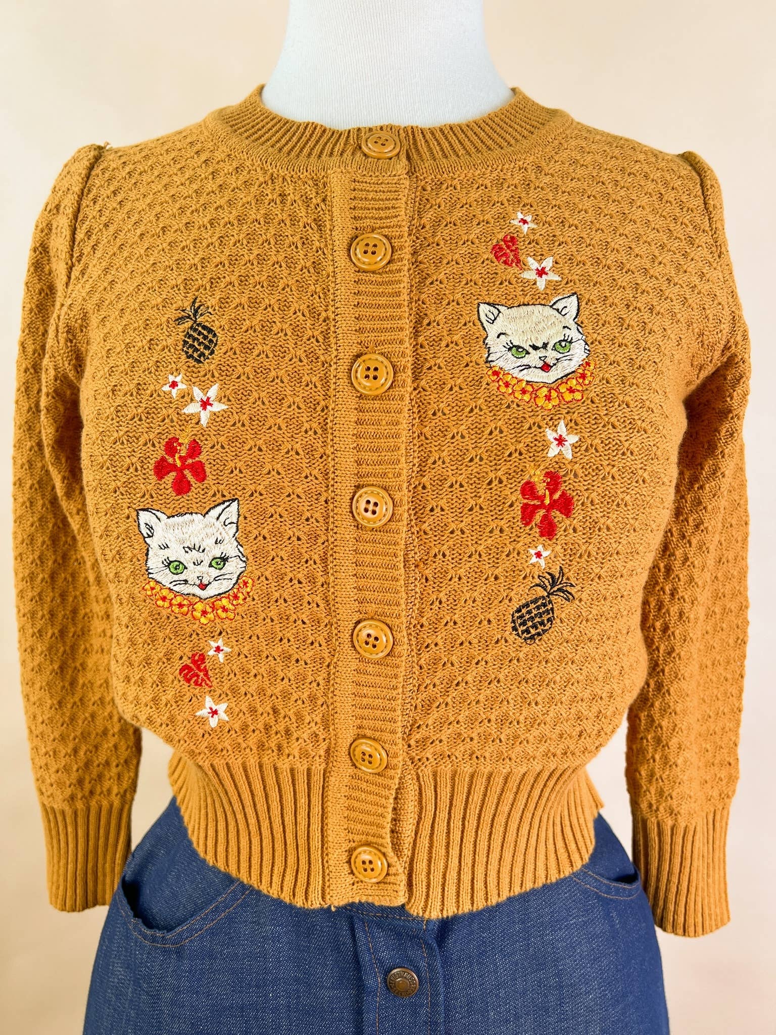 Aloha Cats Cardi in Bronze, photo 3 of 8