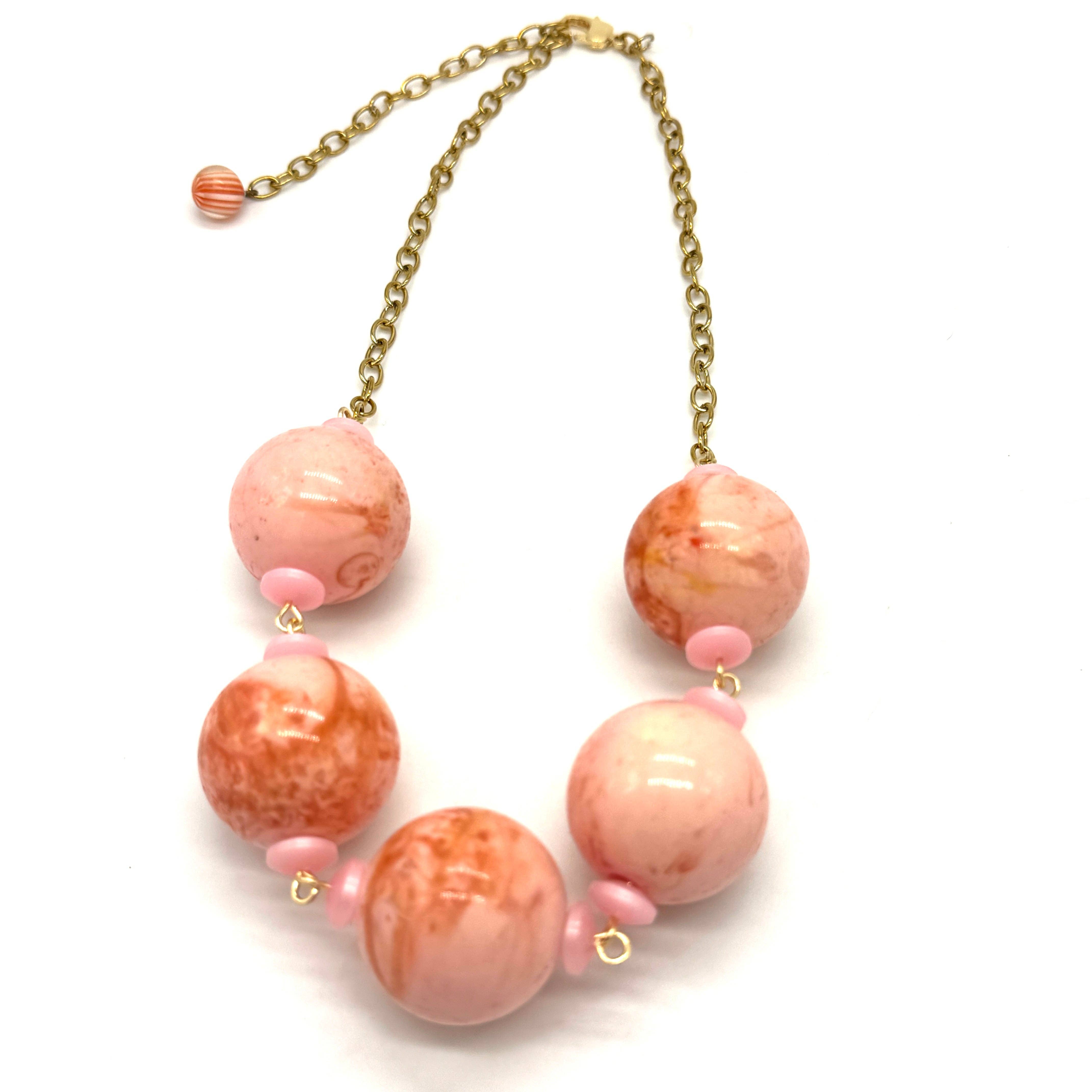 Peaches & Cream Orb Necklace, photo 2 of 5
