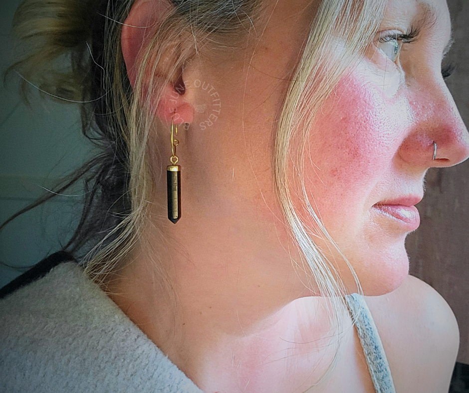 Tiger's Eye Hoops 18k Gold, photo 3 of 3