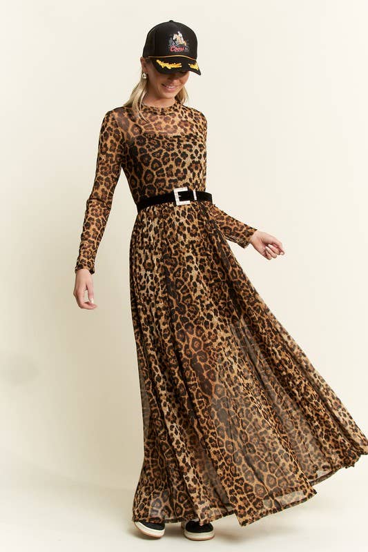 LEOPARD PRINT MESH DRESS, photo 1 of 8