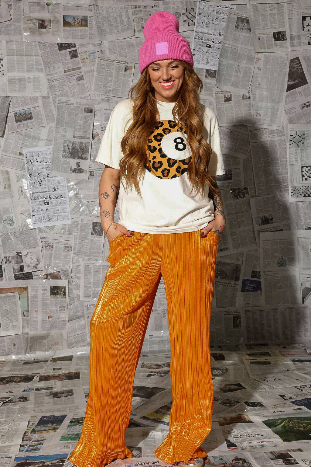 Orange Crush Metallic Pants, photo 2 of 8