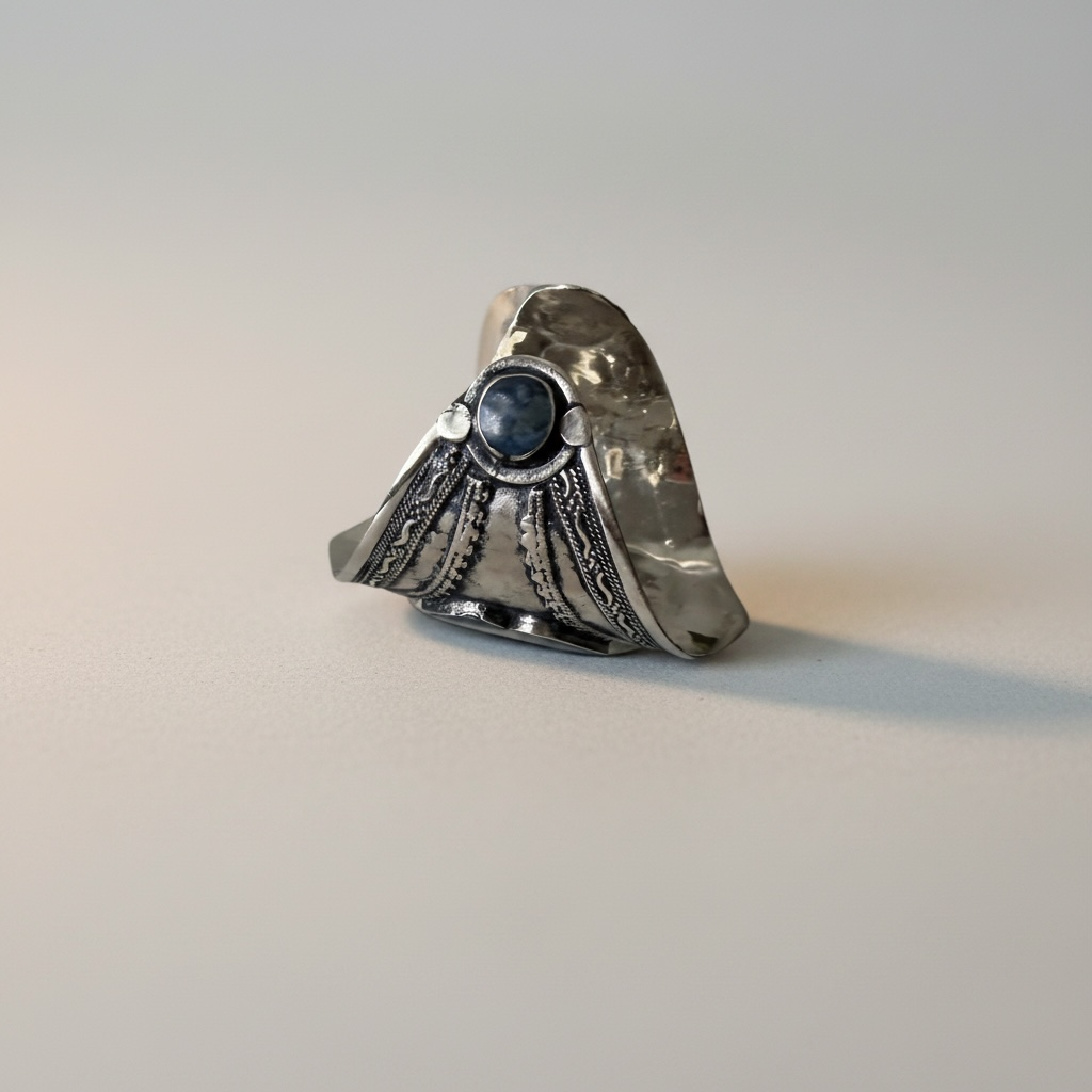 Lapis and Turquoise Stone Tribal Cuff, photo 2 of 4