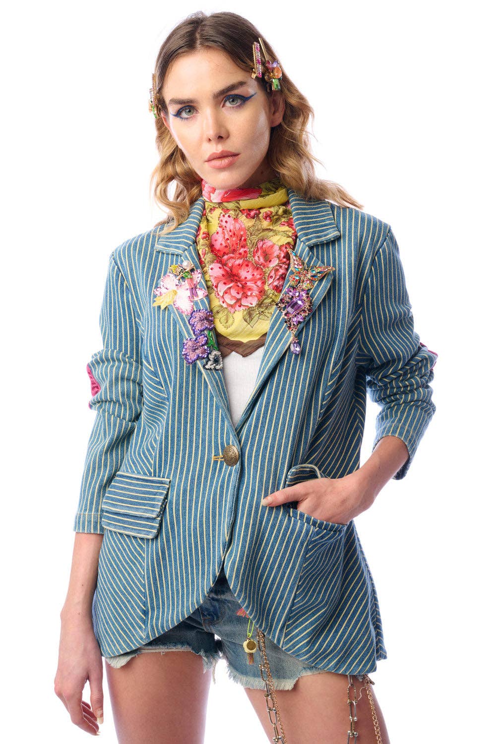 Stripe Denim Blazer, photo 6 of 8