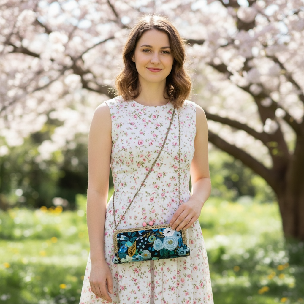 Cell Phone Clutch-Garden Party Blue, photo 1 of 8