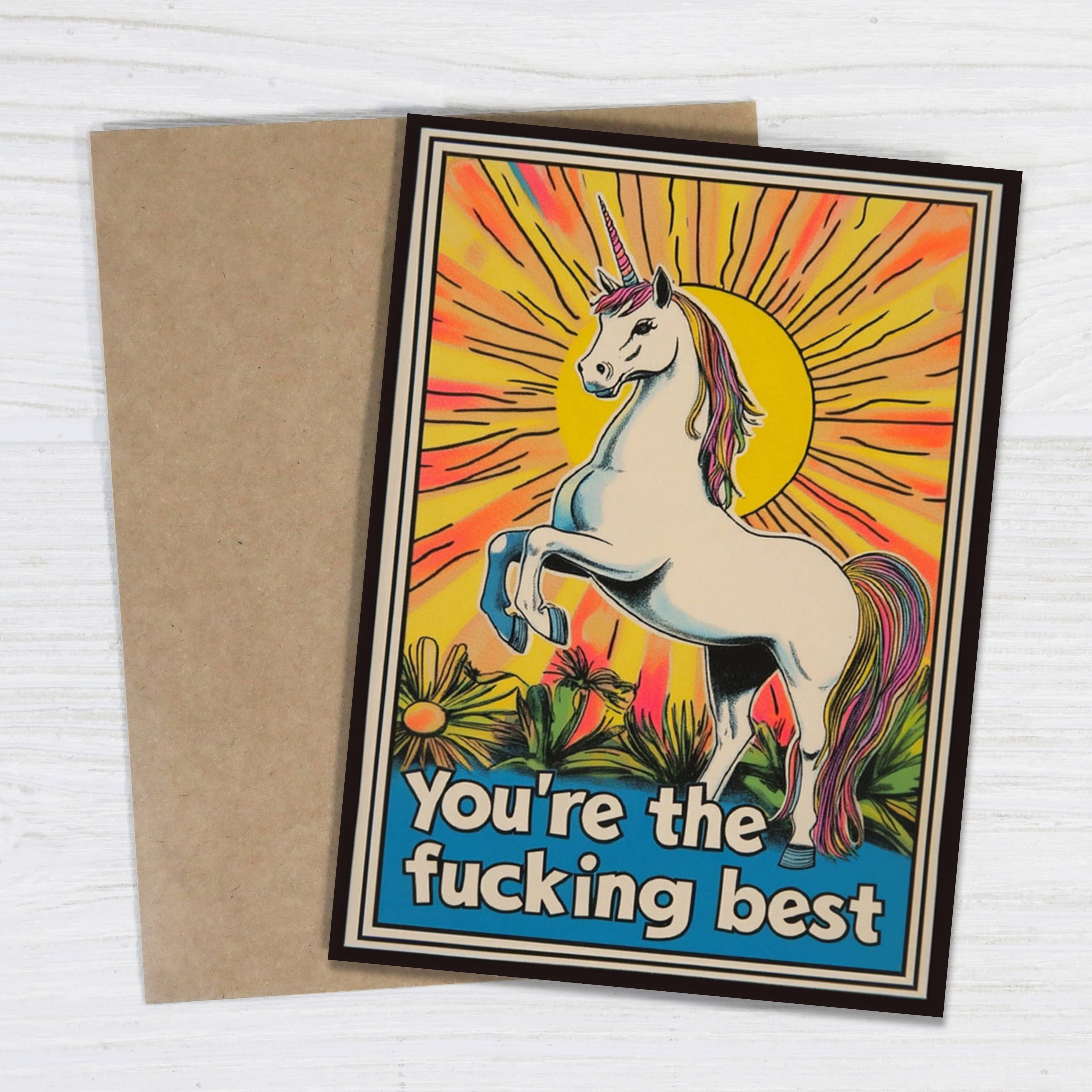 You're The Fucking Best - Unicorn Encouragement Card, photo 2 of 5