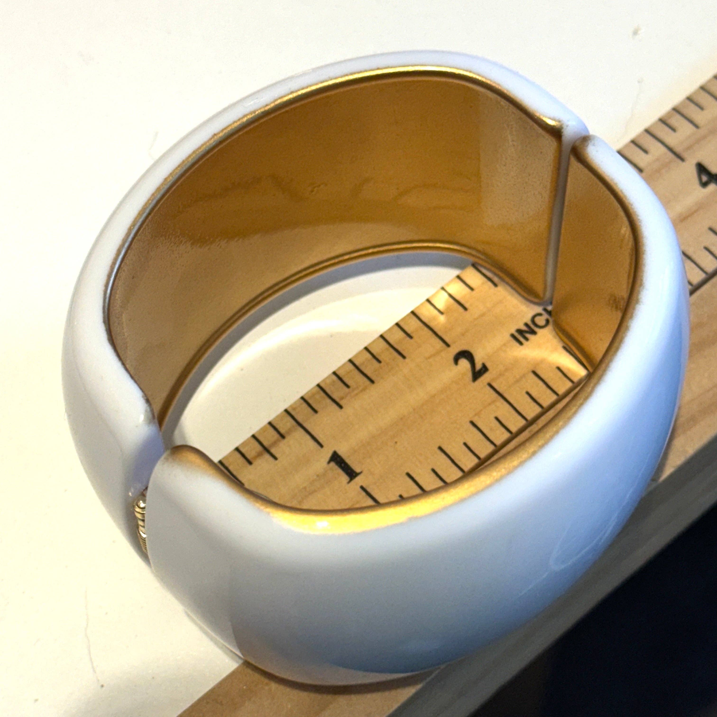 White Gold-Lined Angled Clamper Bracelet, photo 5 of 7