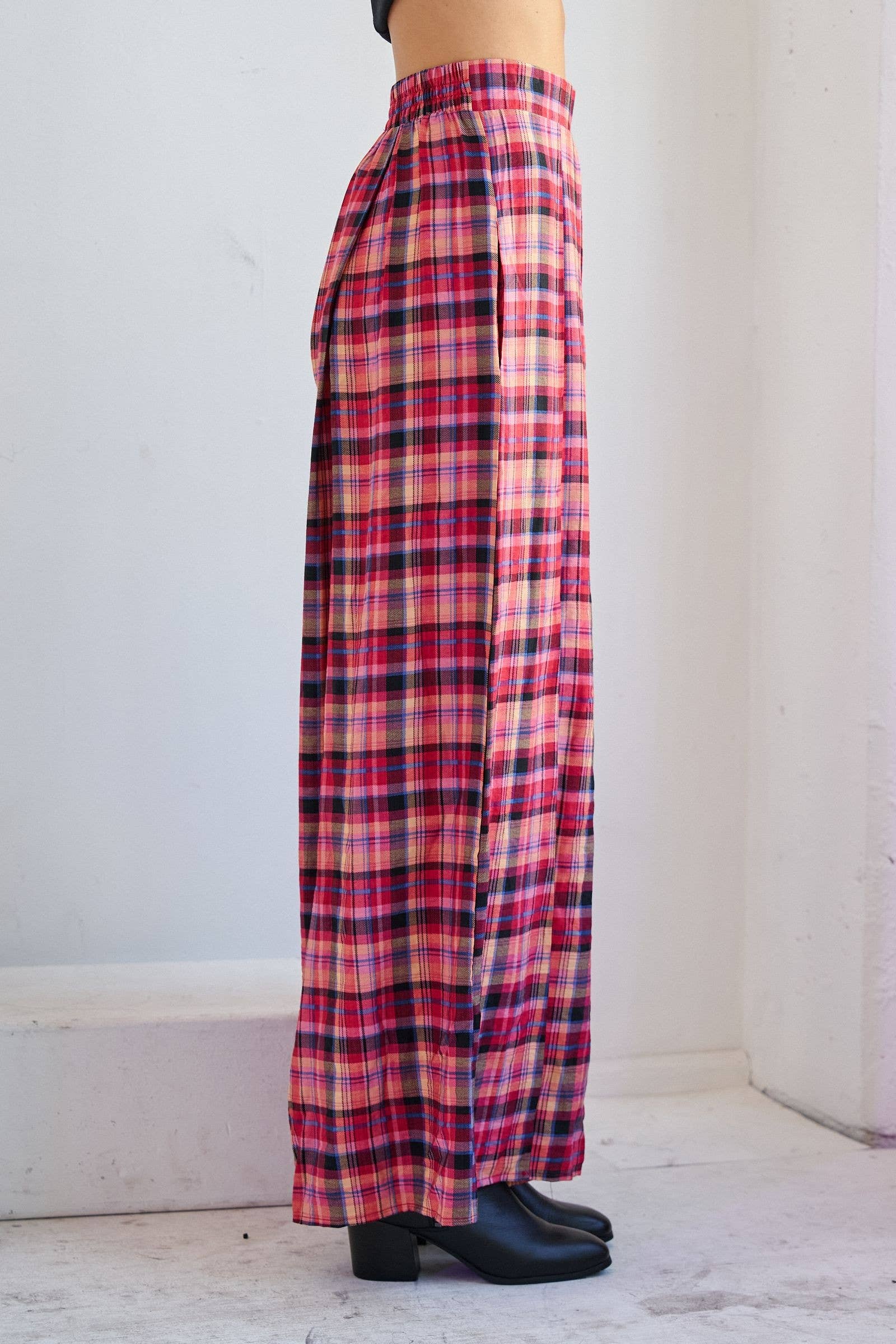 PLAID WIDE LEG PANTS, photo 3 of 4