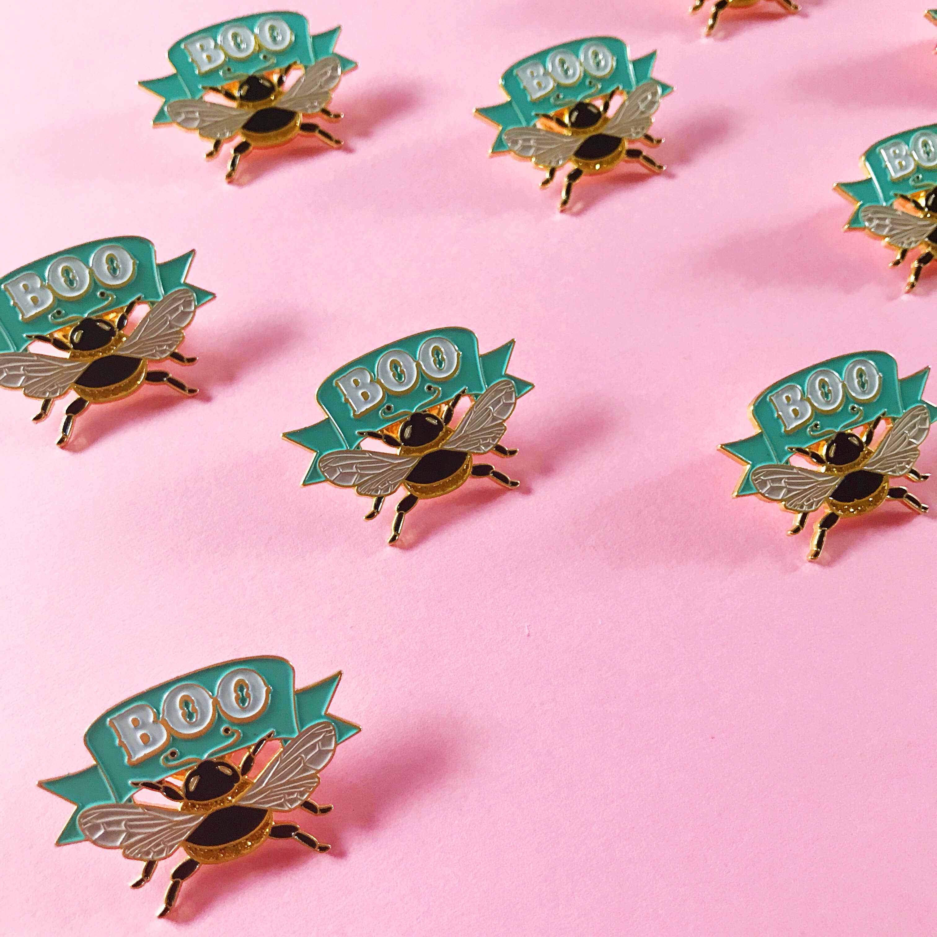 Boo Bee Enamel Pin, photo 3 of 4