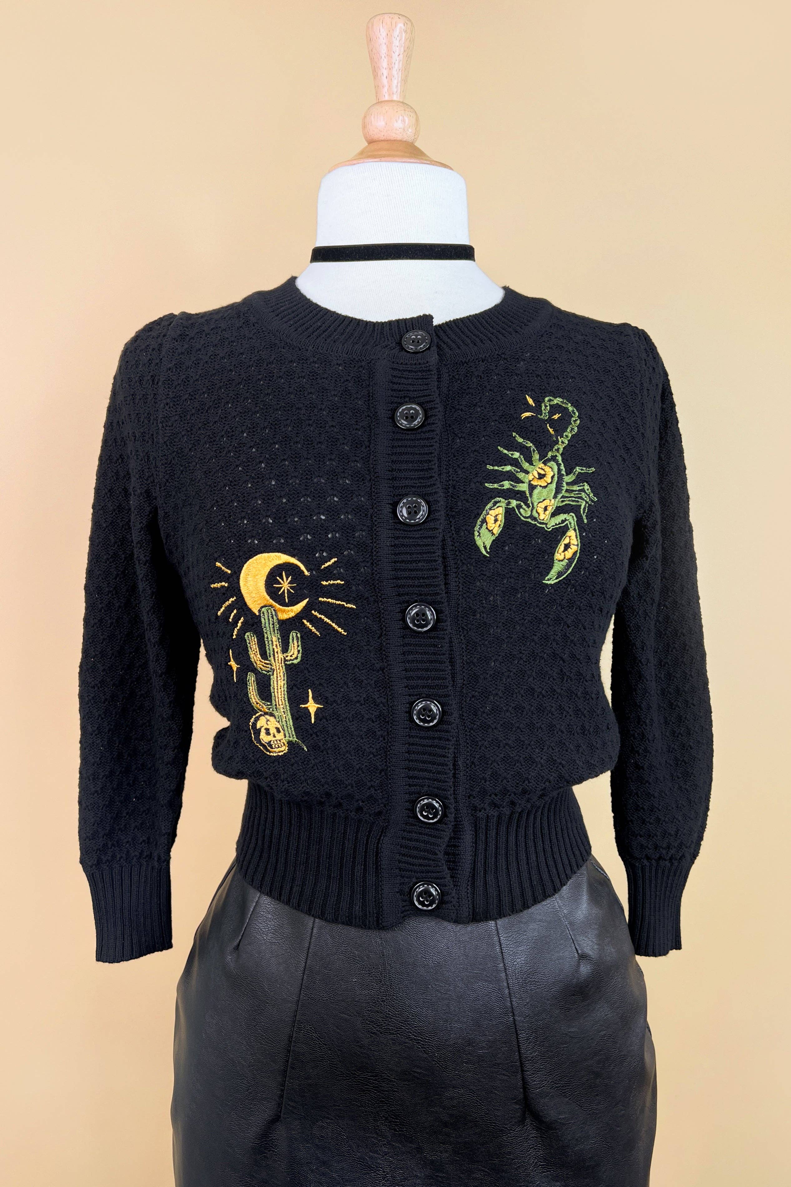 The Scorpion Cardigan in Blk, photo 1 of 6