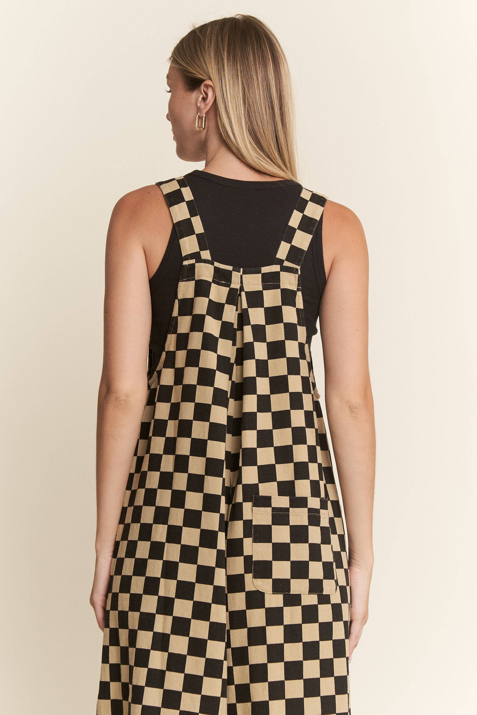 CHECKERED WIDE LEG OVERALLS, photo 8 of 8
