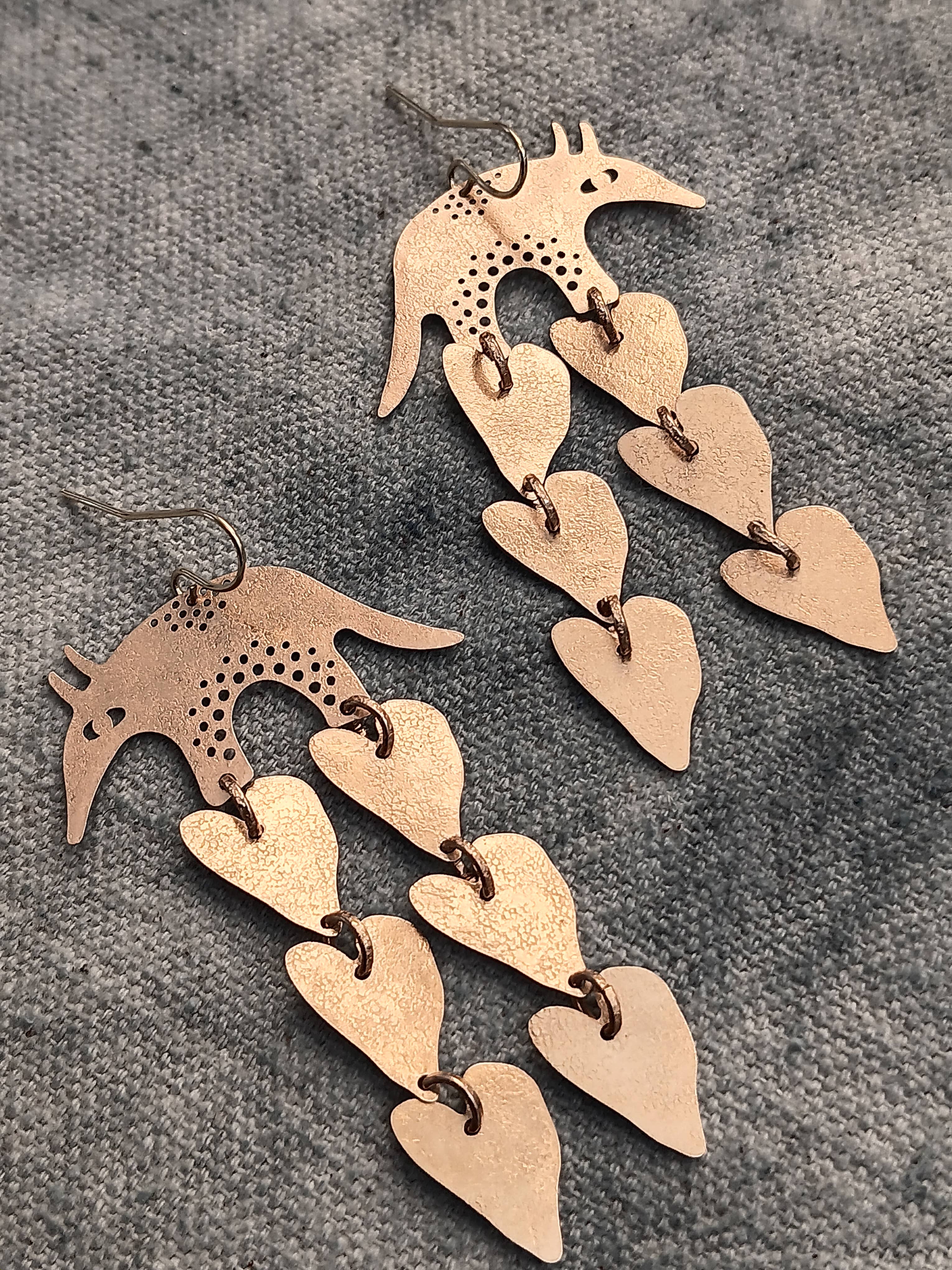 Brass Armadillo Earrings, photo 5 of 5