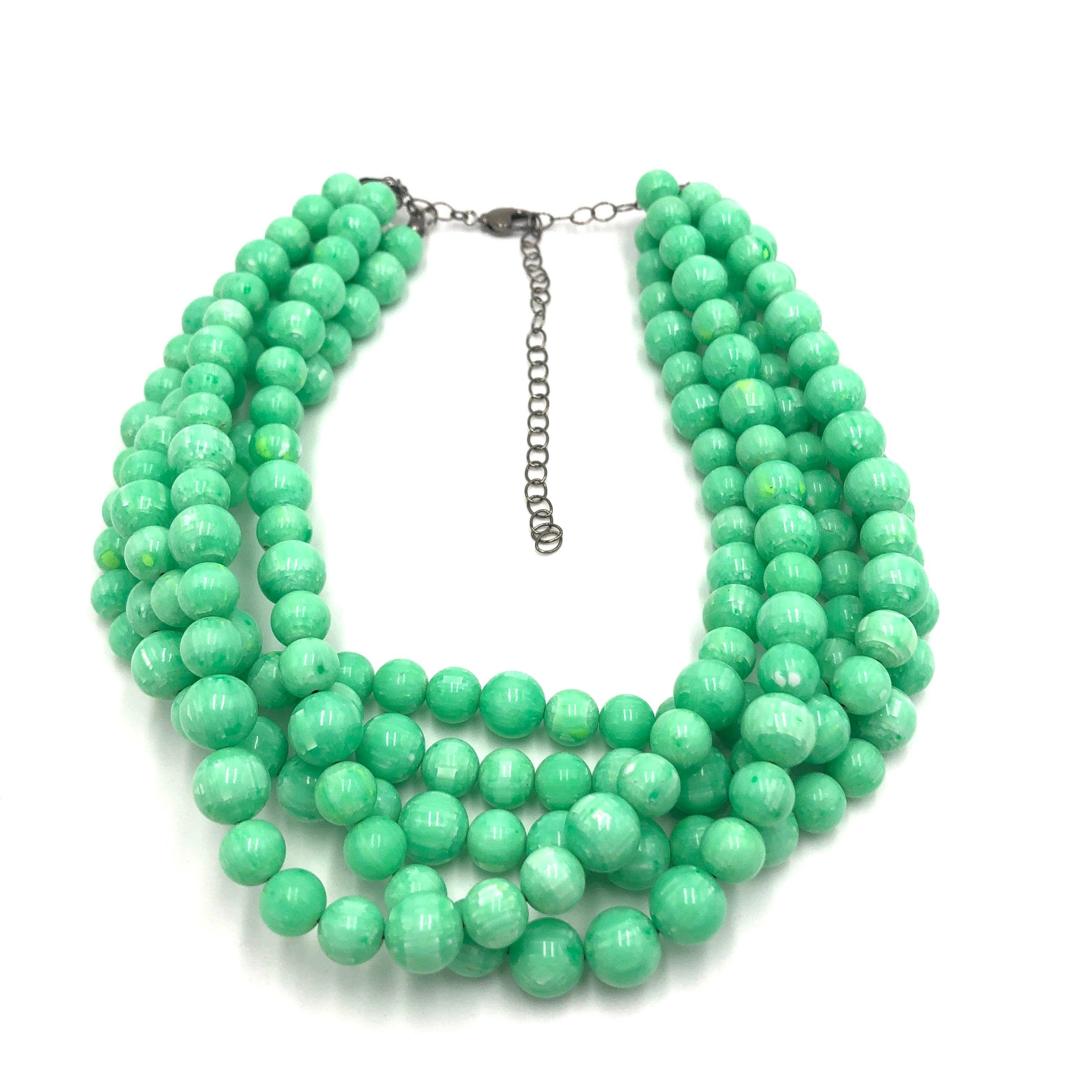 Acid Green Marbled Necklace, photo 2 of 7