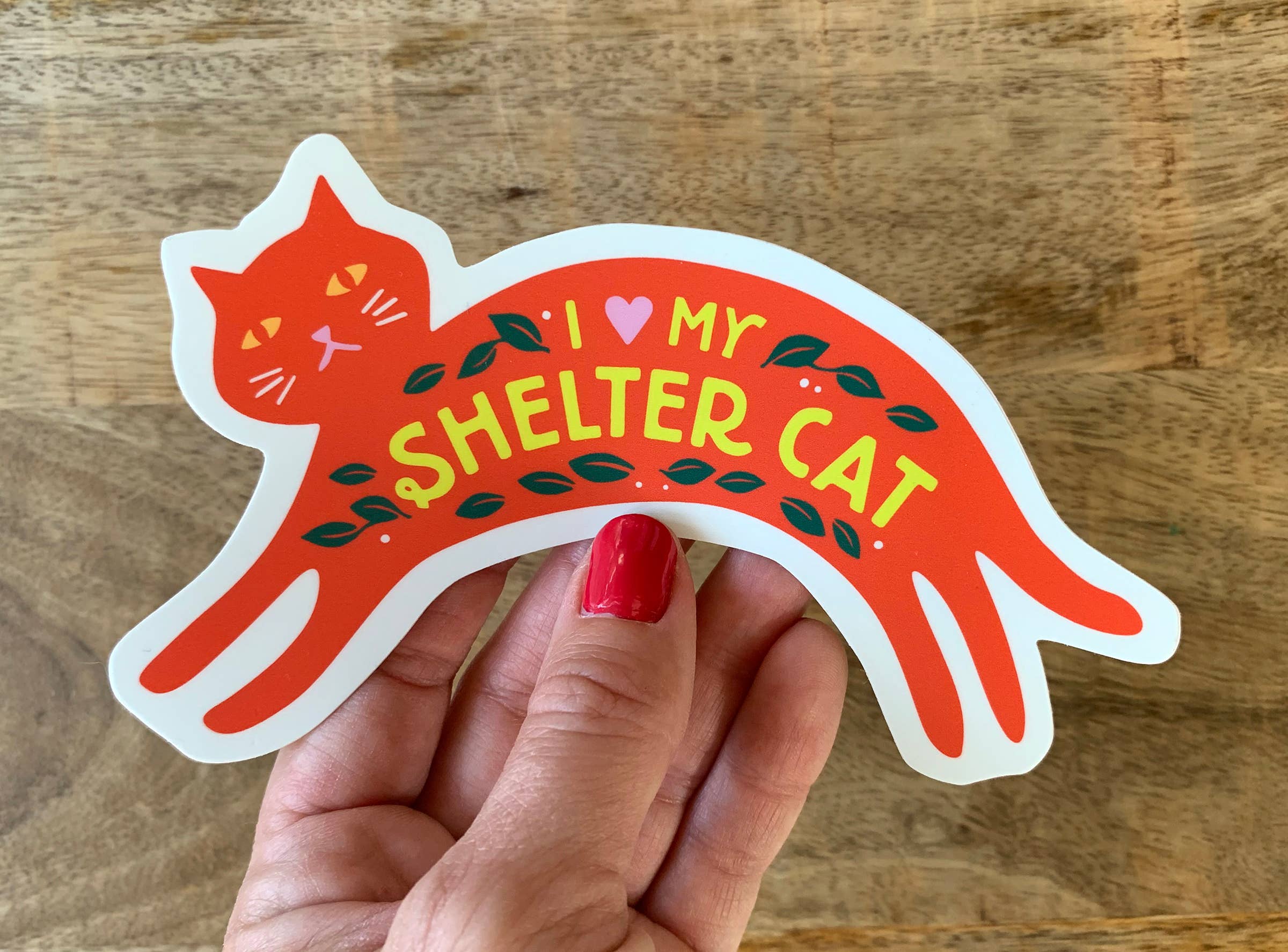 I Love My Shelter Cat Bumper Sticker, photo 1 of 3