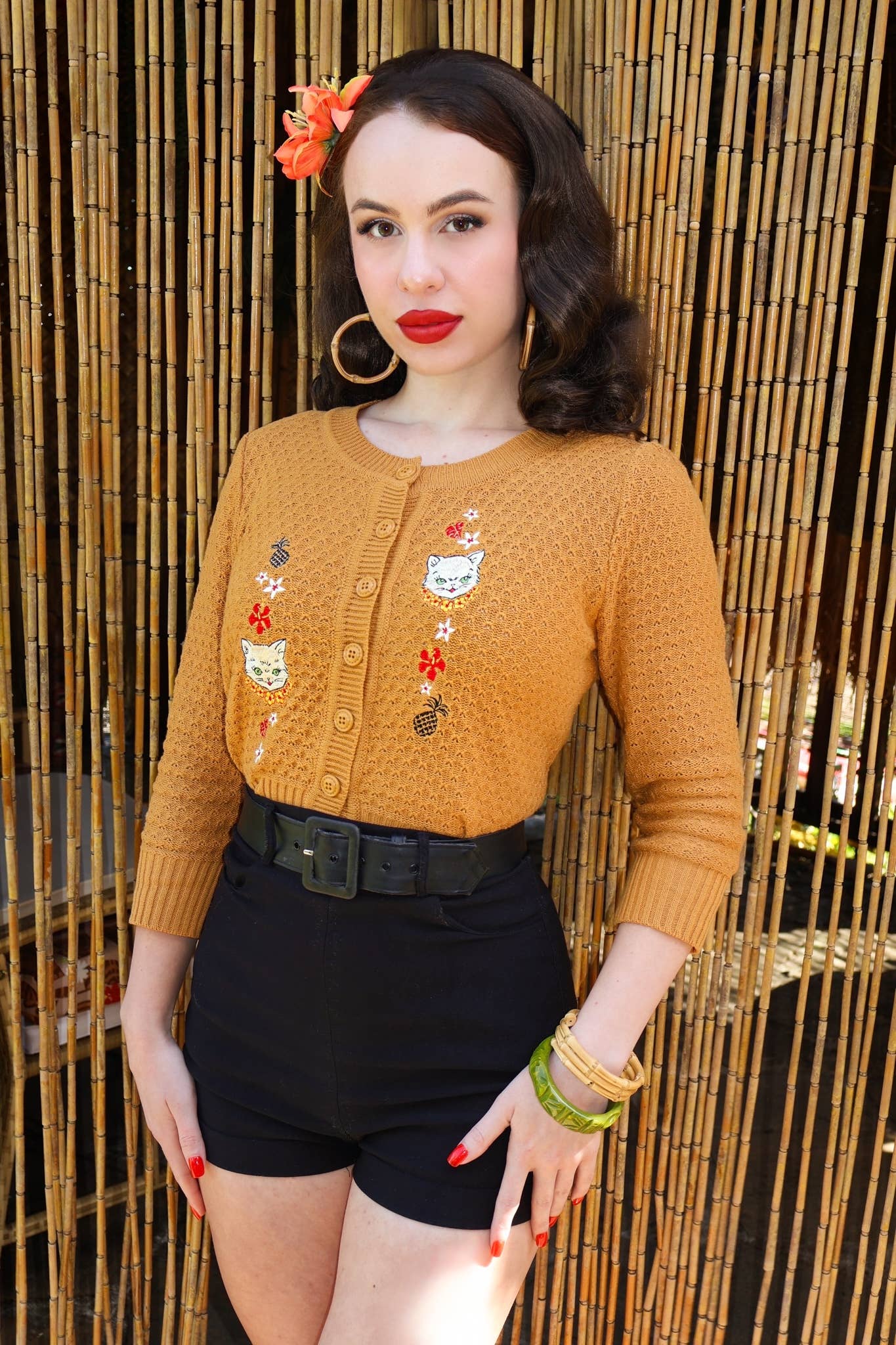 Aloha Cats Cardi in Bronze, photo 8 of 8