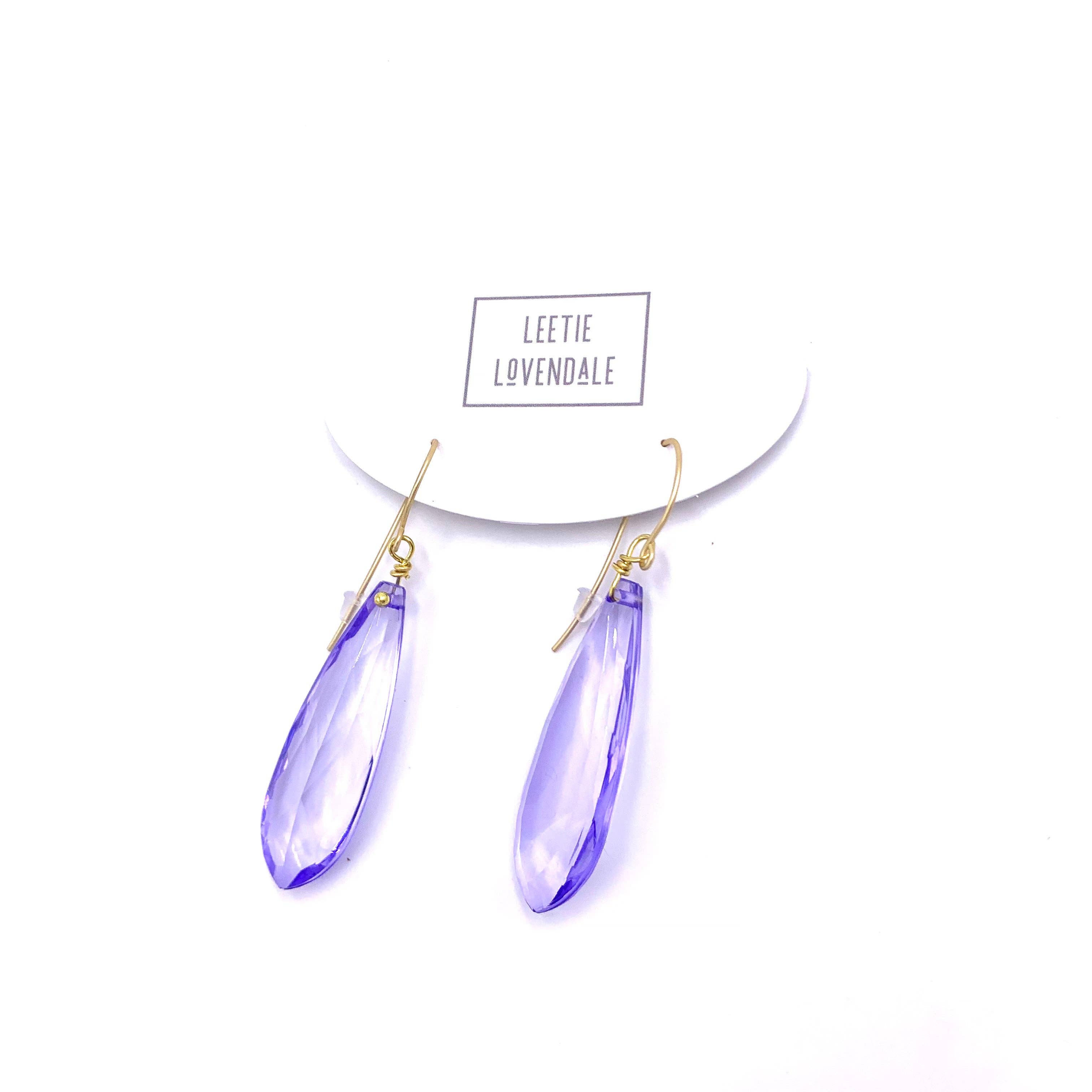 Periwinkle Briolette TearDrop Earrings, photo 2 of 4