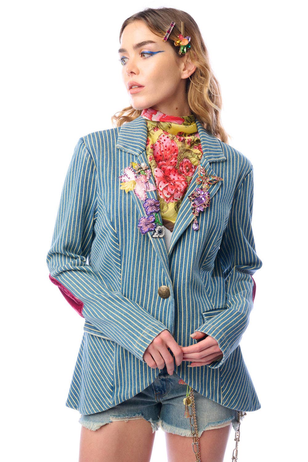 Stripe Denim Blazer, photo 5 of 8