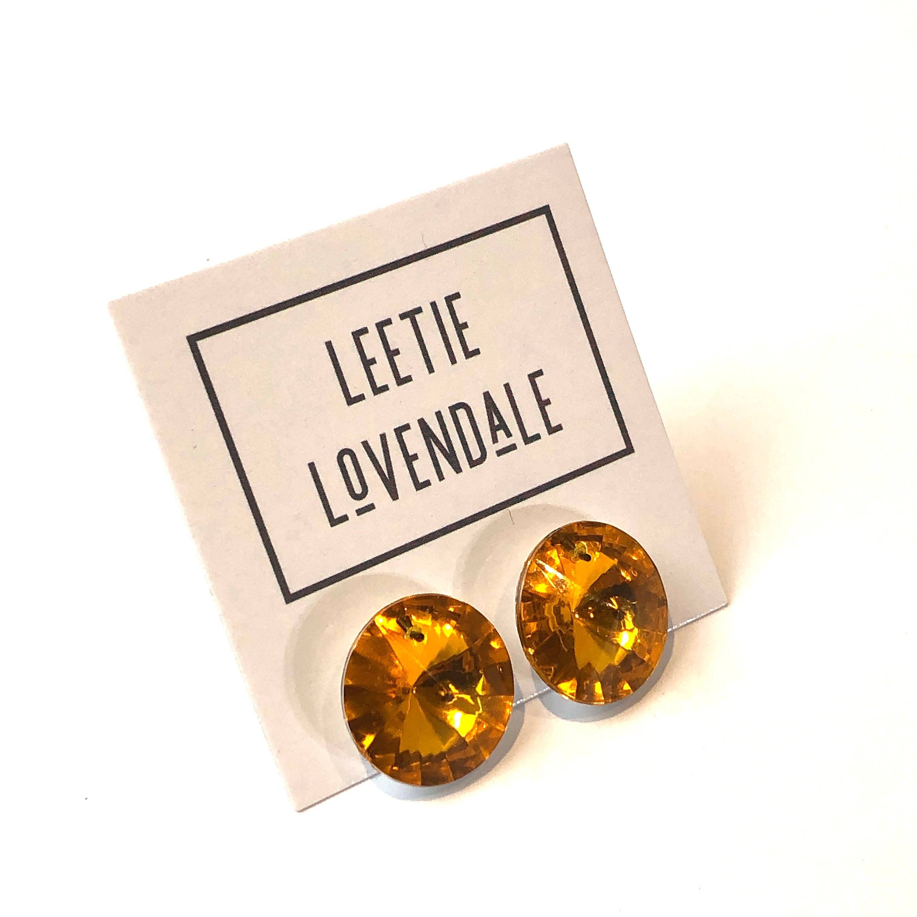 Topaz Jumbo Coin Shine-On Stud Earrings, photo 4 of 5