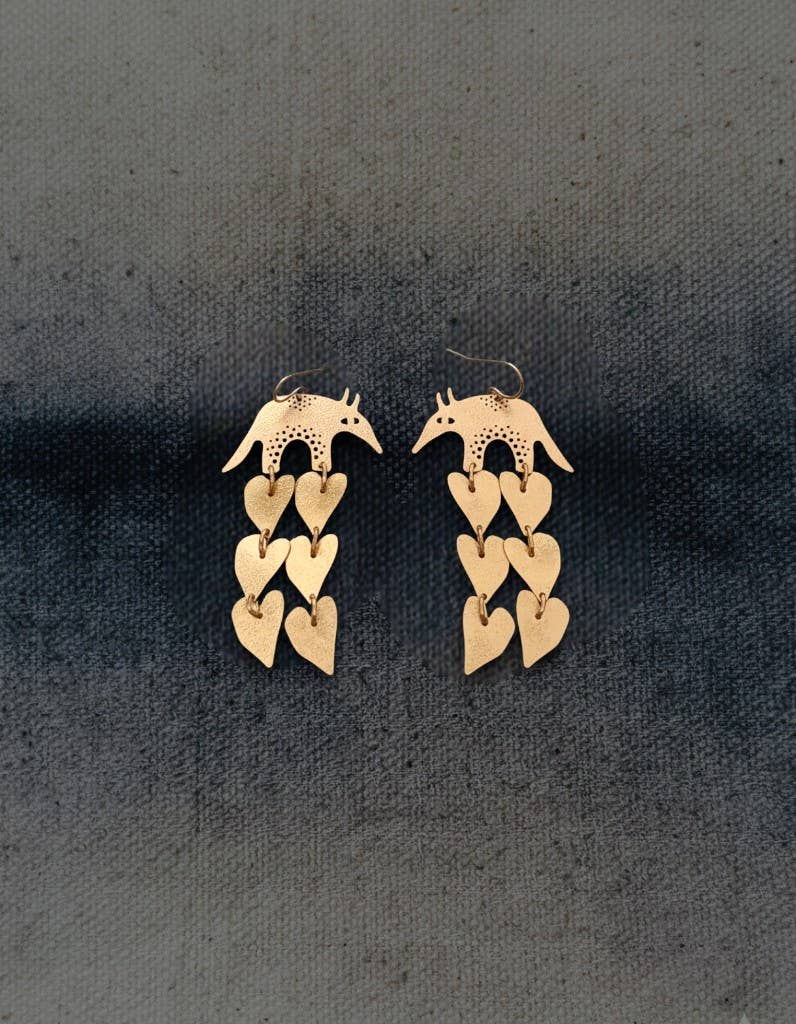 Brass Armadillo Earrings, photo 1 of 5