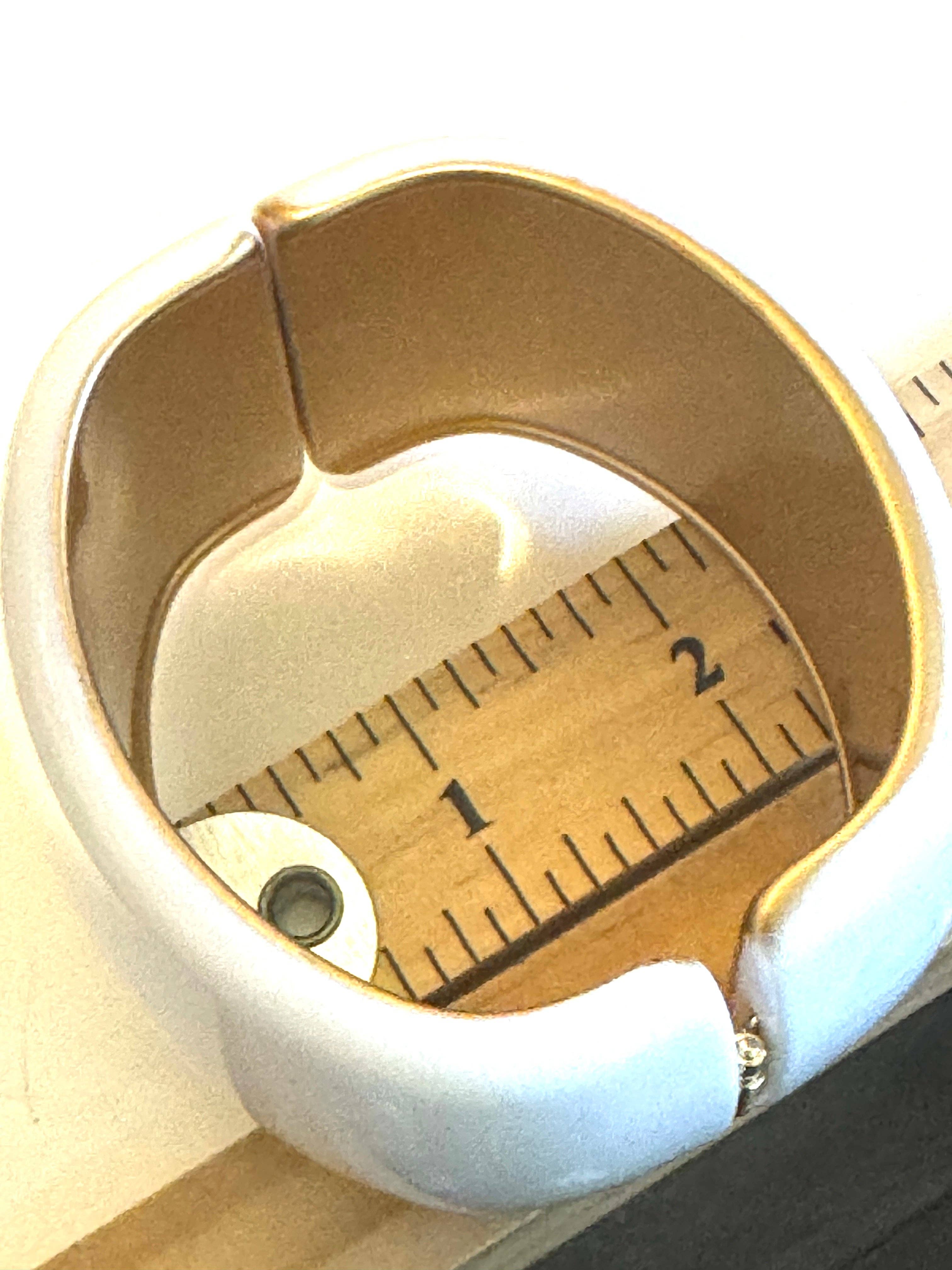 White Gold-Lined Angled Clamper Bracelet, photo 6 of 7