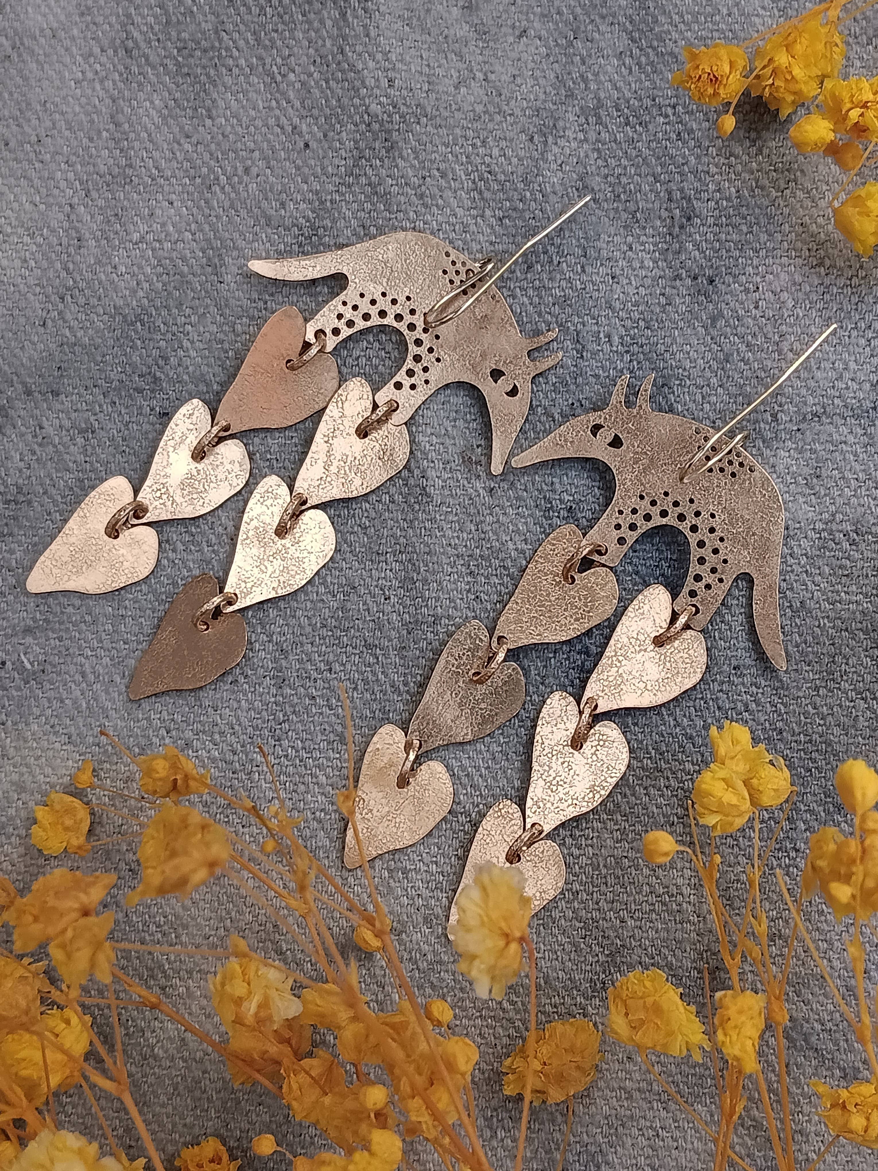 Brass Armadillo Earrings, photo 4 of 5