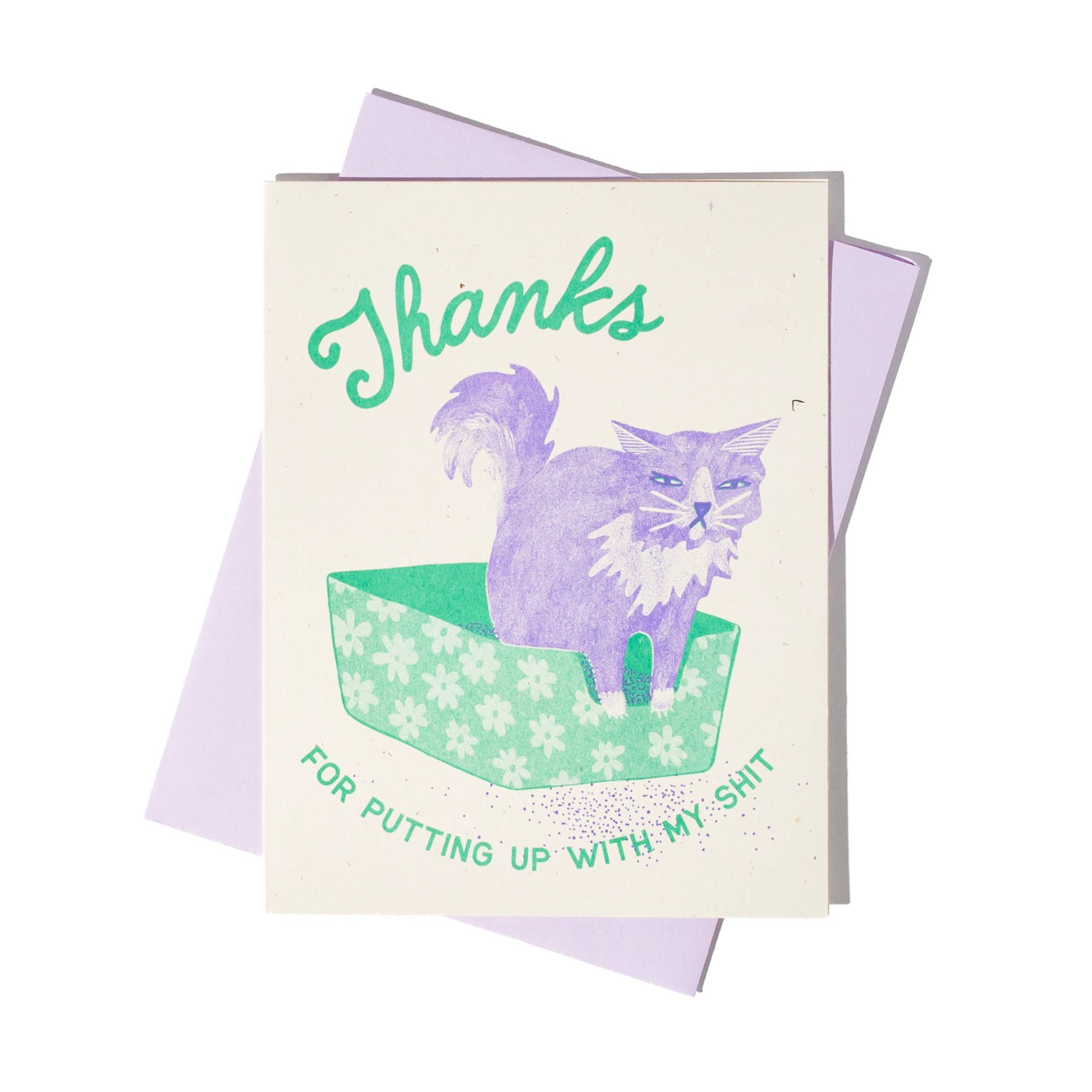 Thanks For Putting Up With My Shit - Risograph Card, photo 2 of 4