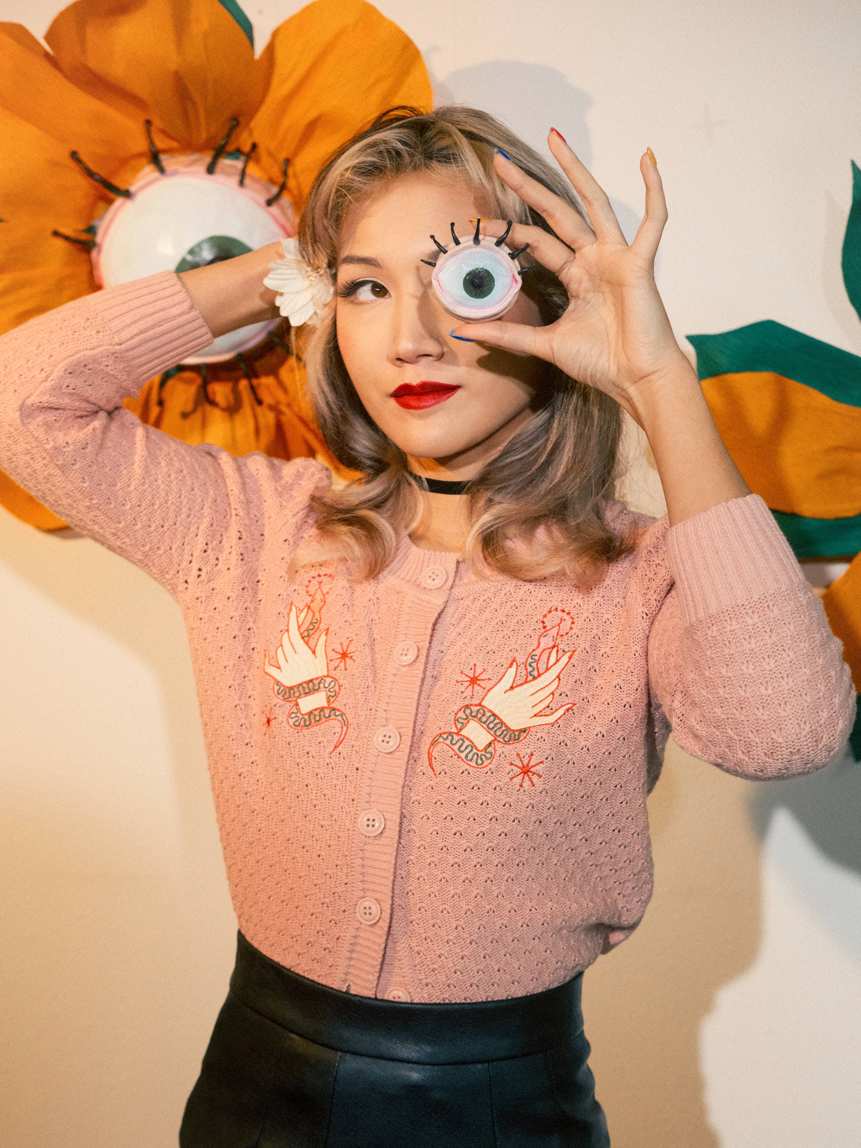 Snake Wrangler Cardi -Peach, photo 7 of 8