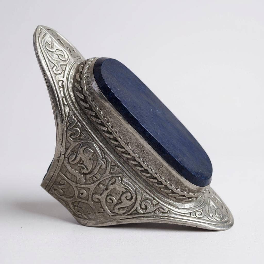 Lapis Saddle Ring w/Ethnic Wire Work, photo 3 of 3