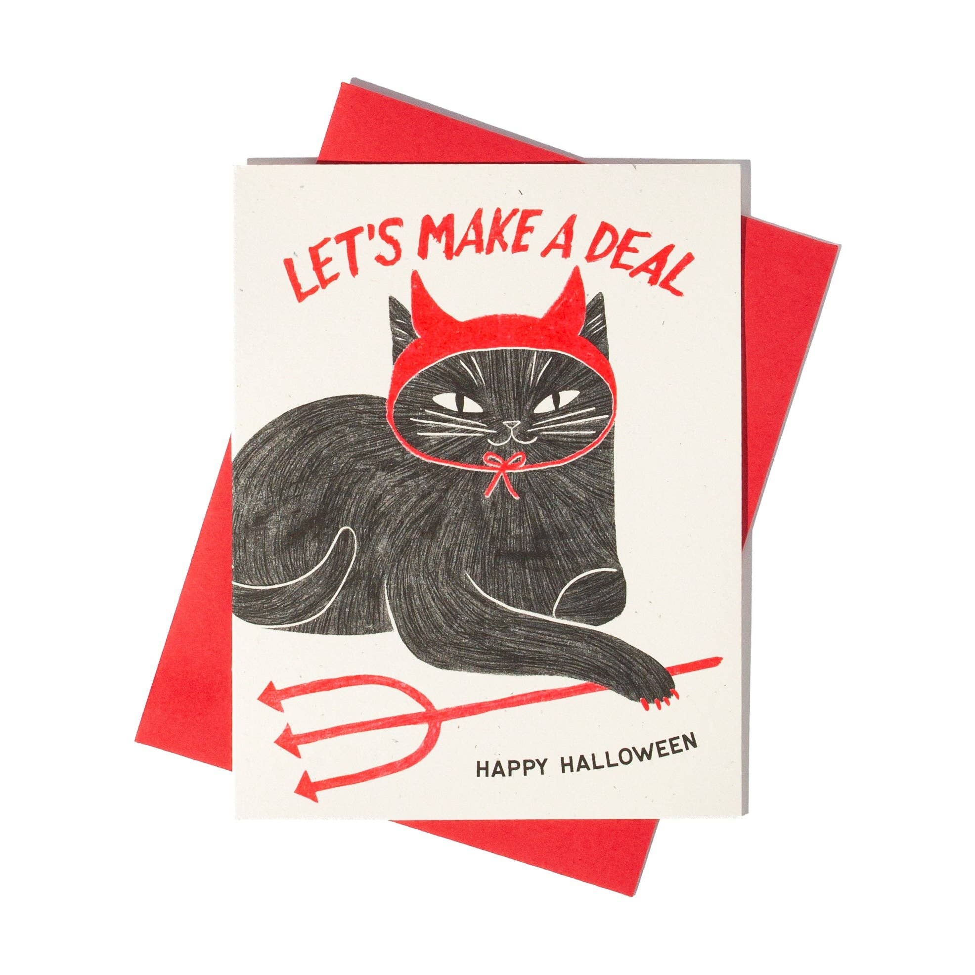 Devil Cat - Risograph Card, photo 2 of 5