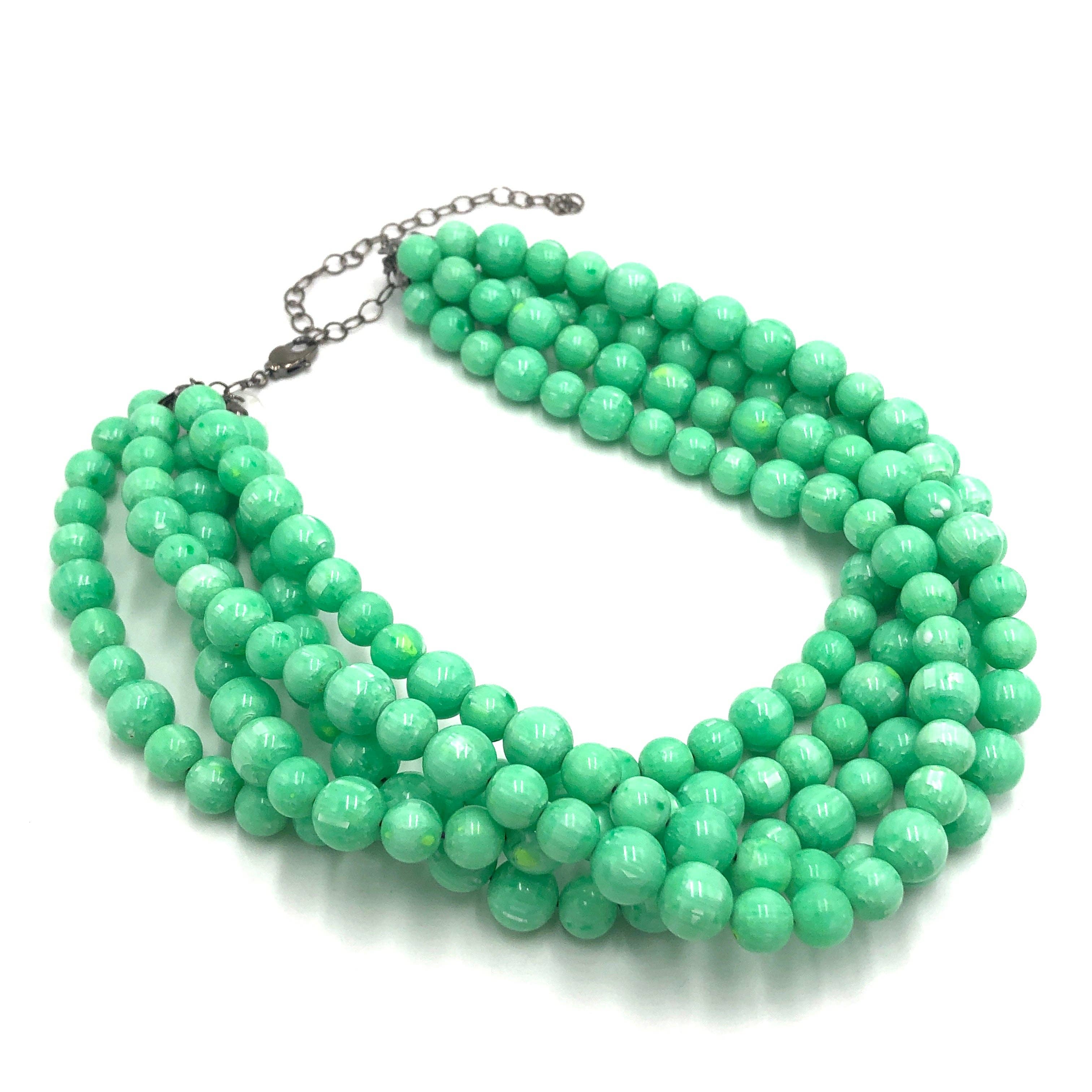Acid Green Marbled Necklace, photo 3 of 7
