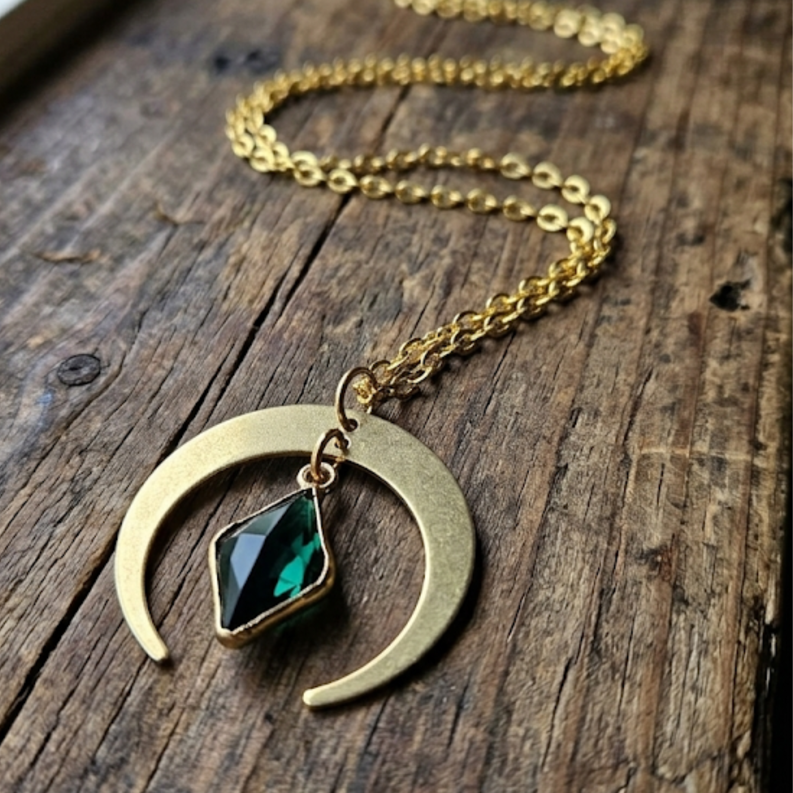 Crescent Moon Crystal Necklace, photo 1 of 2