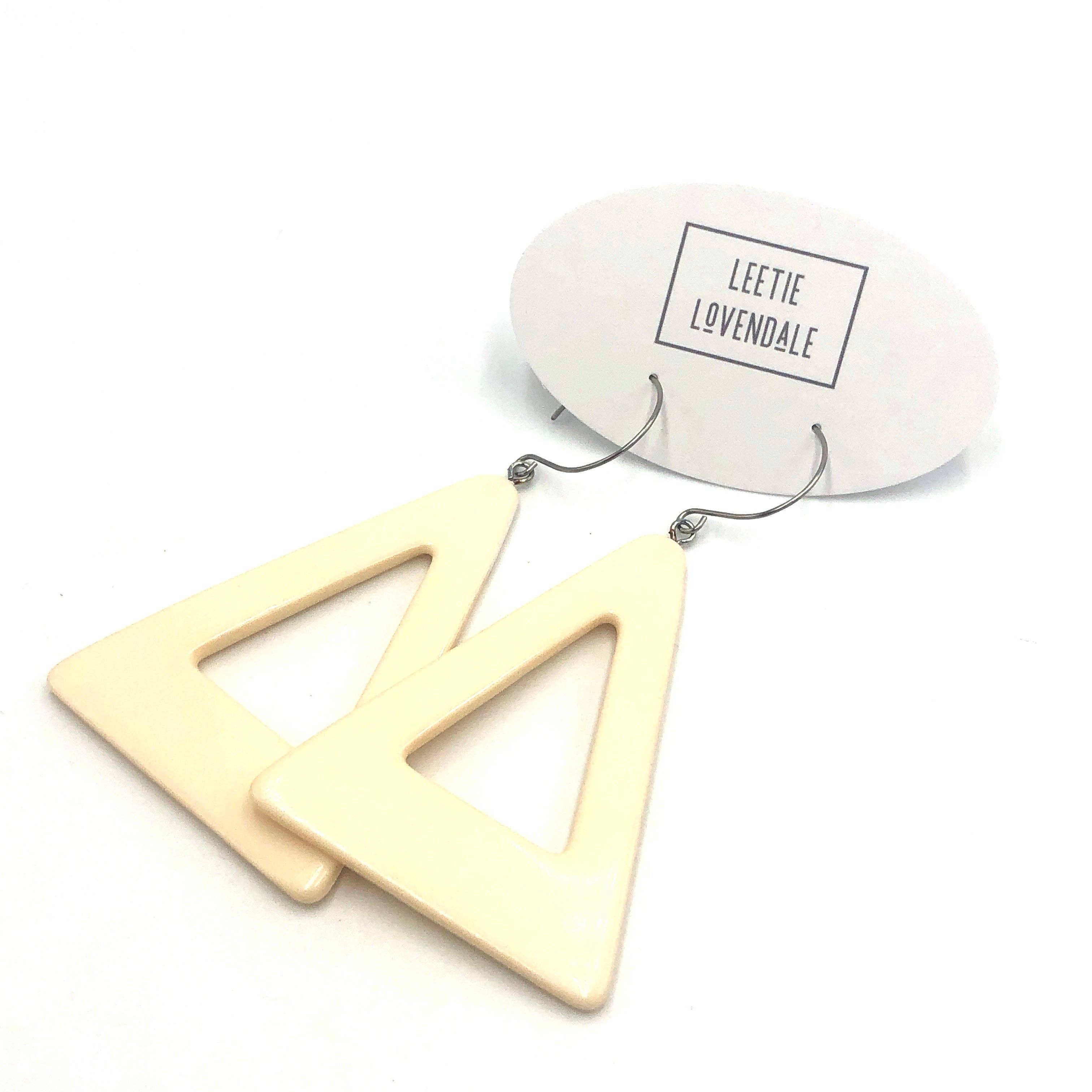 Cream Jumbo Triangle Drop Earrings, photo 5 of 5
