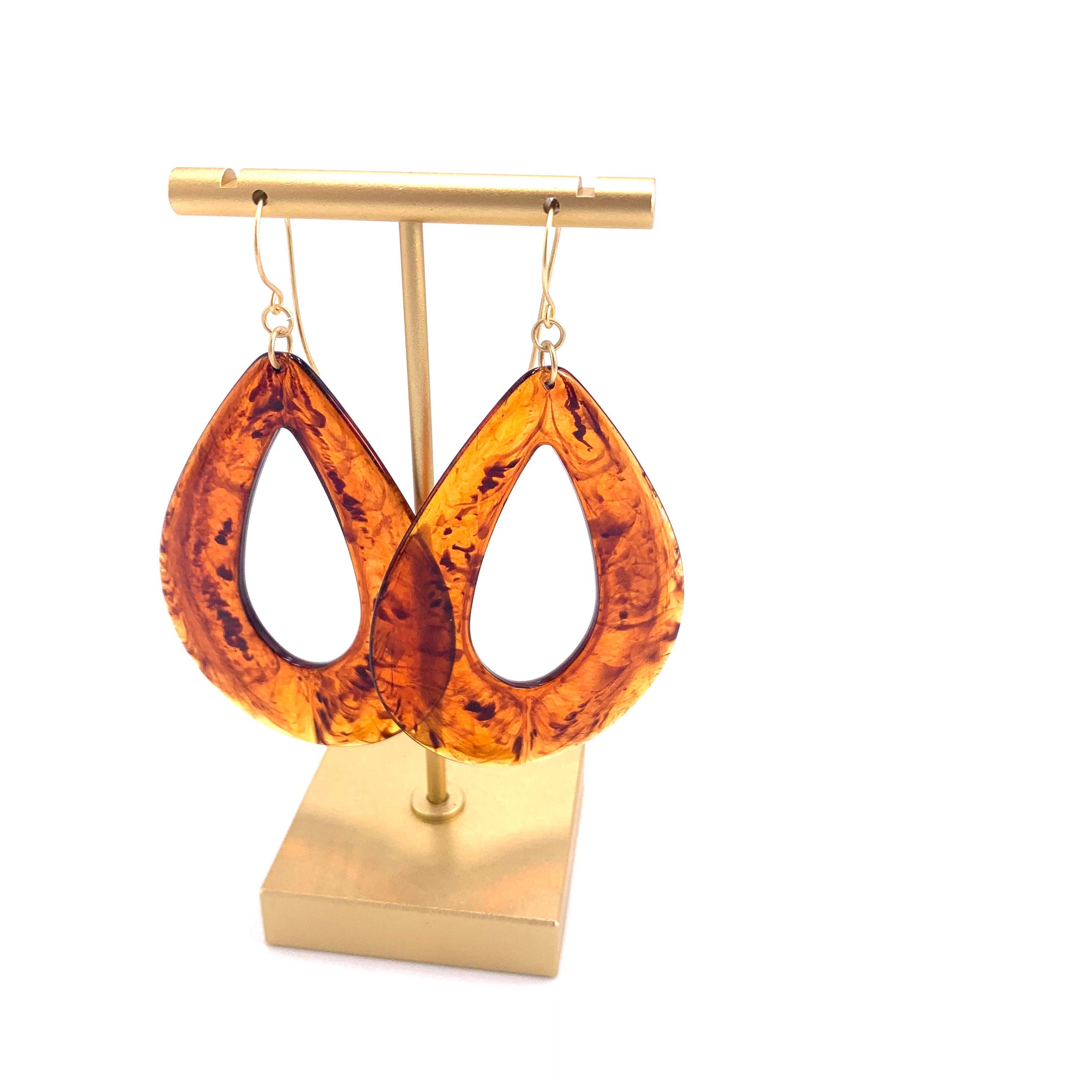 Tortoise Jumbo Teardrop Earrings, photo 1 of 5