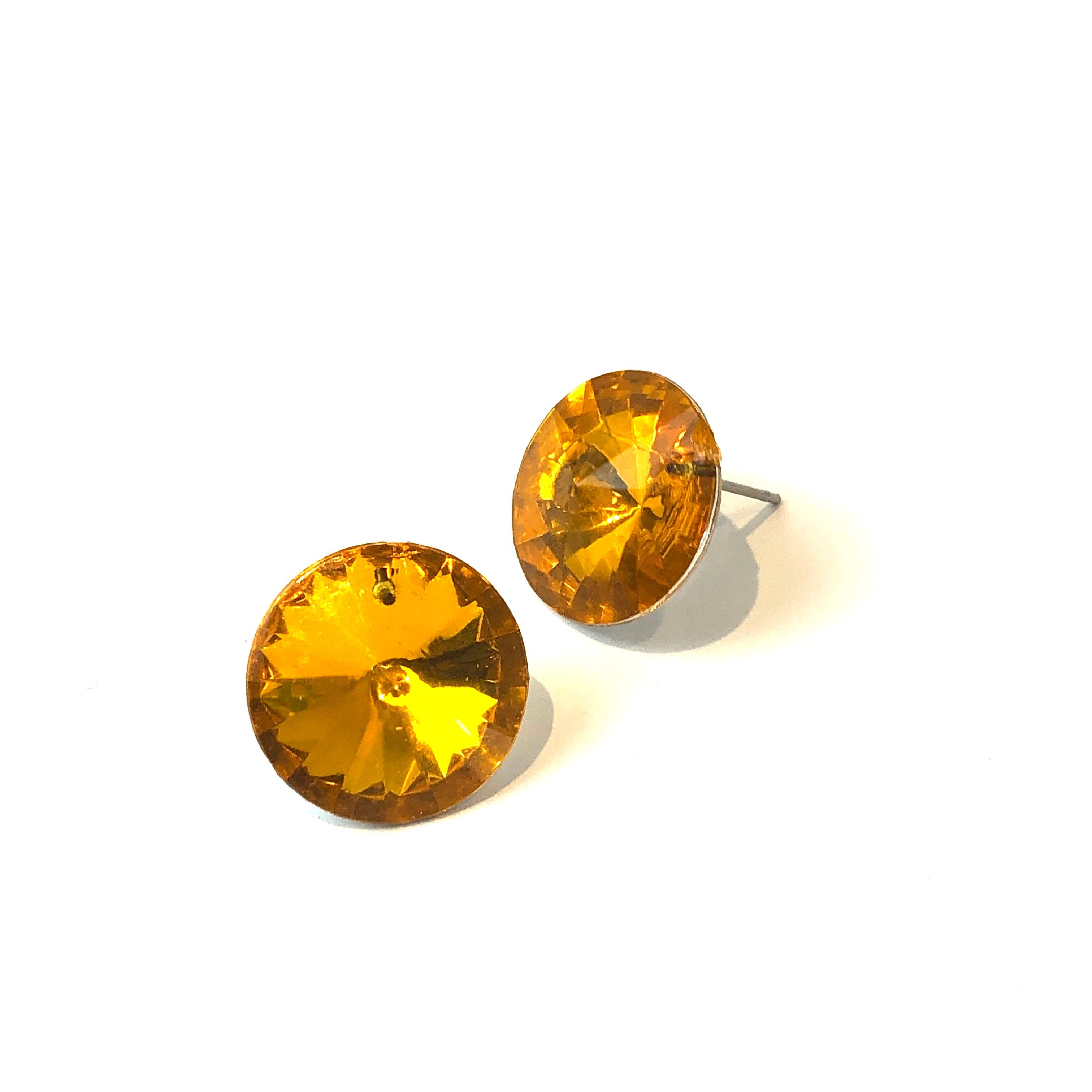 Topaz Jumbo Coin Shine-On Stud Earrings, photo 1 of 5