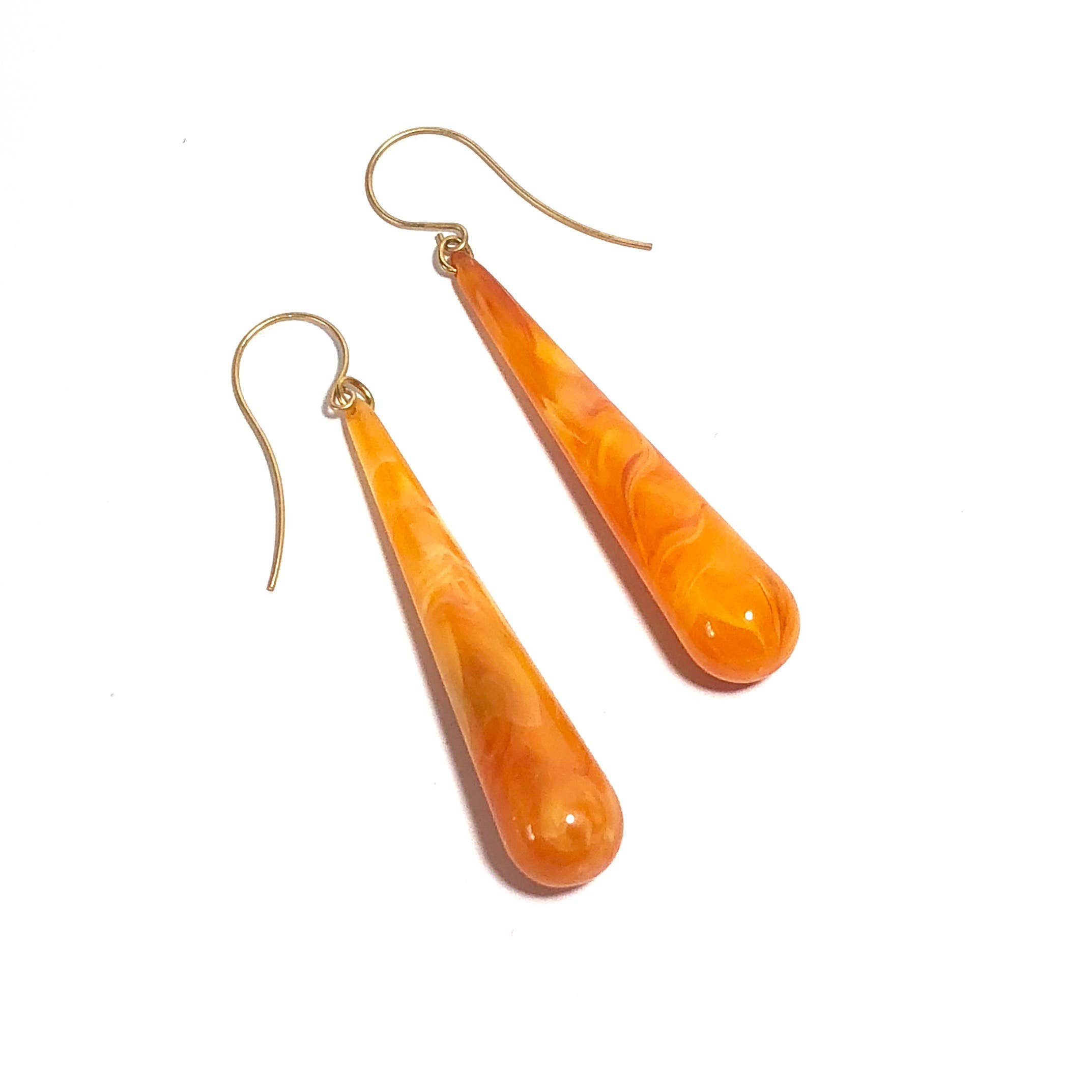 Honey Amber Long Teardrop Earrings, photo 5 of 8