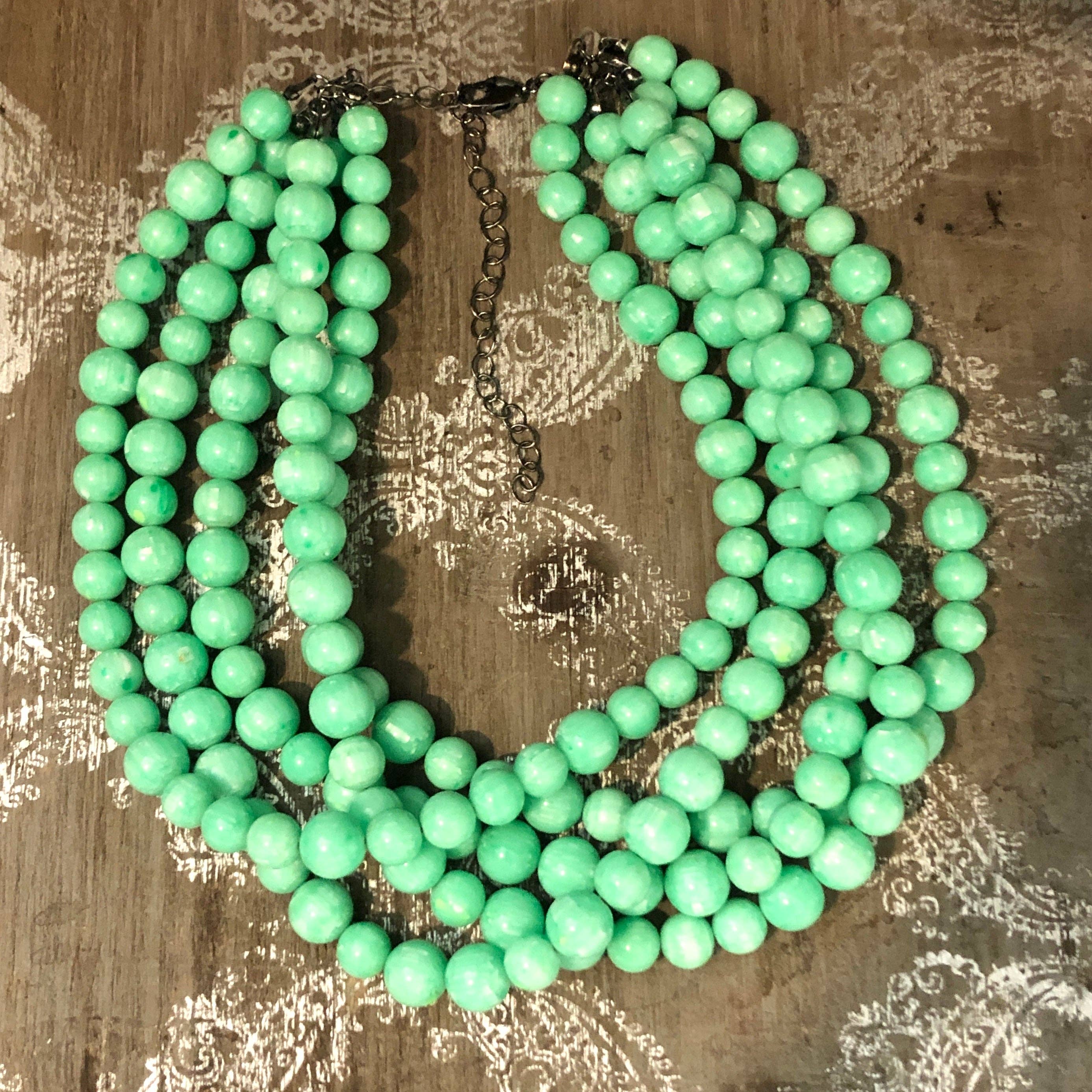 Acid Green Marbled Necklace, photo 7 of 7